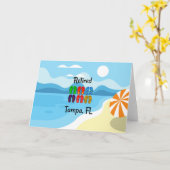 erschöpft—Tampa, FL, farbige Flip-Flops, Karte (Gelbe Blume)