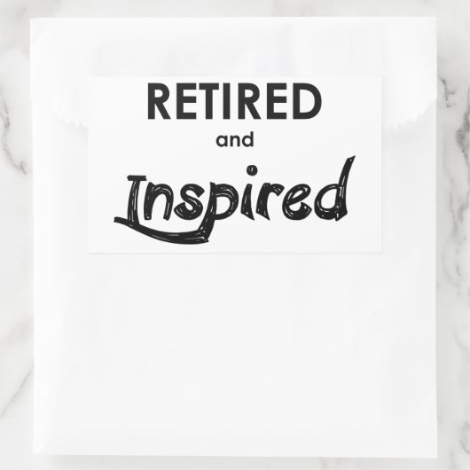 erschöpft und Inspiriert Rechteckiger Aufkleber (Tasche)