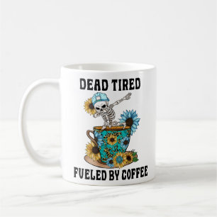 erschöpft von Kaffee Kaffeetasse