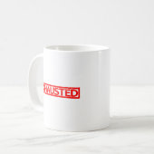Erschöpfte Briefmarke Kaffeetasse (Vorderseite Links)