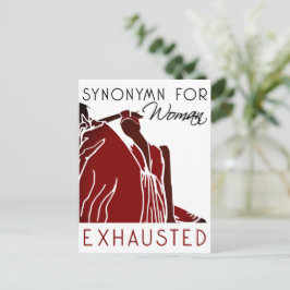 ERSCHÖPFTE FRAU POSTKARTE