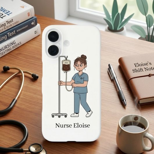 Erschöpfte Krankenschwester mit individuellem Name Case-Mate iPhone Hülle