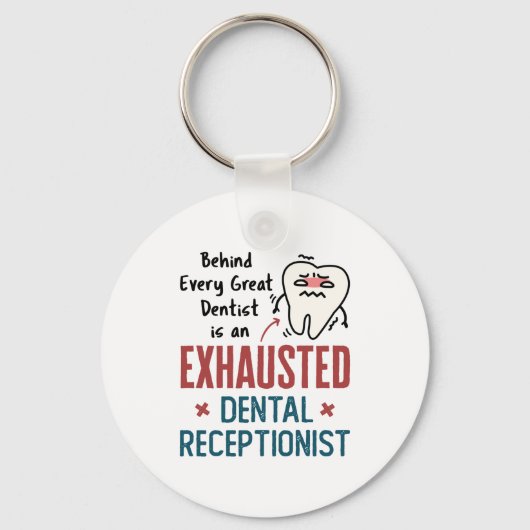 Erschöpfte Zahnärztin Schlüsselanhänger (Vorderseite)