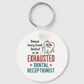 Erschöpfte Zahnärztin Schlüsselanhänger (Rückseite)