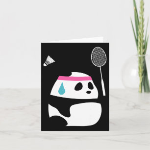 Erschöpfter Badminton-Panda - Lustiger Süßer Feder Karte