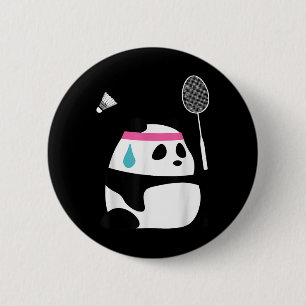 Erschöpfter Badminton-Panda - Lustiger Süßer Shutt Button