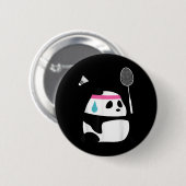 Erschöpfter Badminton-Panda - Lustiger Süßer Shutt Button (Vorne & Hinten)