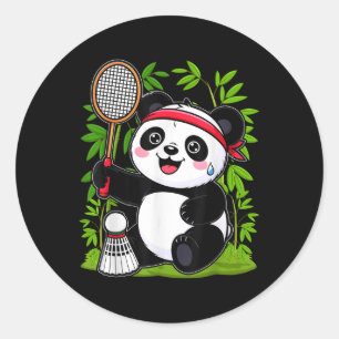 Erschöpfter Badminton-Panda - Lustiger Süßer Shutt Runder Aufkleber