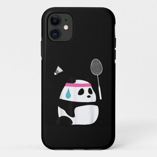 Erschöpfter Badminton Panda niedlich Case-Mate iPhone Hülle (Rückseite)