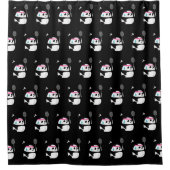 Erschöpfter Badminton Panda niedlich Duschvorhang (Vorderseite)