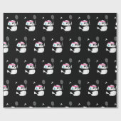 Erschöpfter Badminton Panda niedlich Geschenkpapier (Flach)