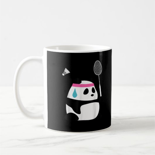 Erschöpfter Badminton Panda niedlich Kaffeetasse (Links)