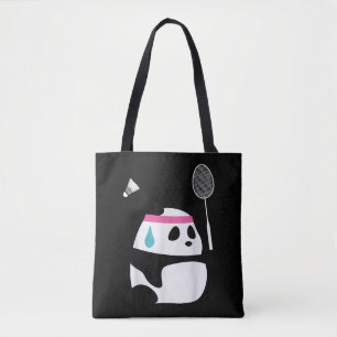 Erschöpfter Badminton Panda niedlich Tasche