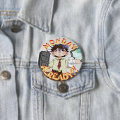 Erschöpfter Chibi-Charakter, Bürothemen-Button Button (Beispiel)