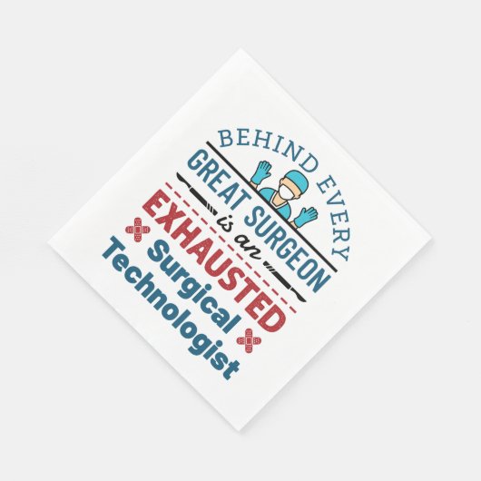 Erschöpfter Chirurgischer Techniker Funny Scrub Te Serviette (Ecke)