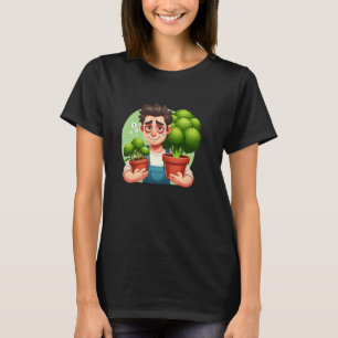 Erschöpfter Gärtner mit selbstangebautem Brokkoli T-Shirt