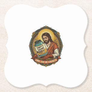 Erschöpfter Jesus Leere Proteinpulver-Dose Gym-Hum Untersetzer