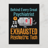 Erschöpfter Psychiatrischer Tech Funny Psych Techn Postkarte (Vorderseite)