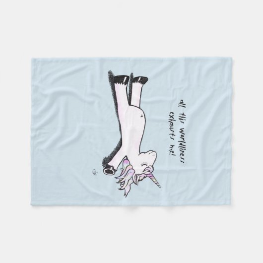 Erschöpftes Einhorn Fleecedecke (Vorderseite (Horizontal))