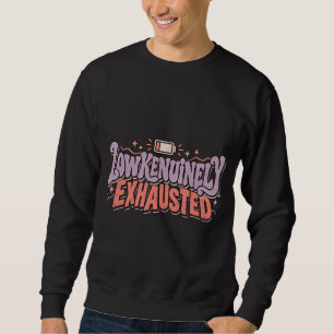 Erschöpftes Retro-Sweatshirt mit niedriger Batteri Sweatshirt