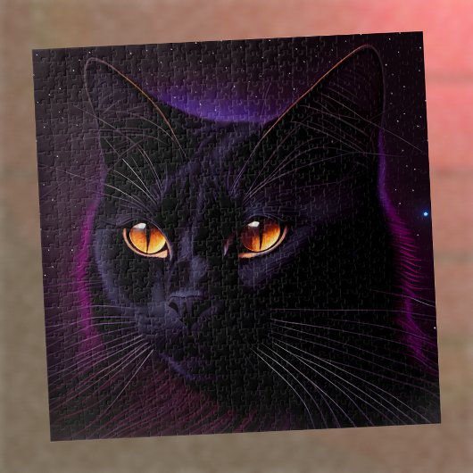 Erschreckende schwarze Katze Puzzle