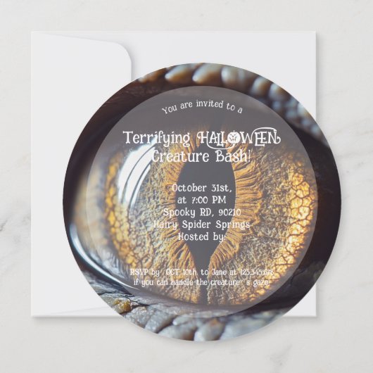 🦖 erschreckender Halloween-Bash Einladung (Rückseite)