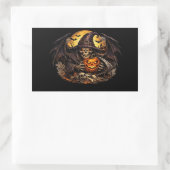 💀🎃 Erschreckender Sensenmann Halloween – Dunkler Rechteckiger Aufkleber (Tasche)