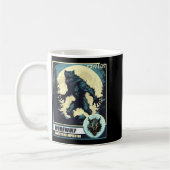 Erschreckender Werwolf heult den Mond an Kaffeetasse (Links)