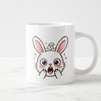 Erschreckter Halloween-Hase mit Geistergesicht Jumbo-Tasse