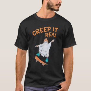 Erschrick es echt Retro Halloween Geist Vintage Ko T-Shirt