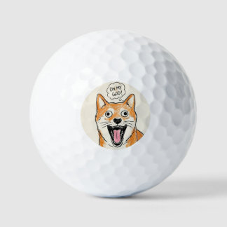 Erschrocken Shiba Inu "OH MEIN GOTT" Golfball