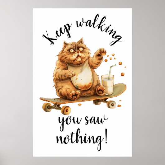 Erschrockene braune Katze Poster (Vorne)