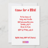 Erschrockene Cartoon-Schwein lustige GRILLEN Party Einladung (Rückseite)