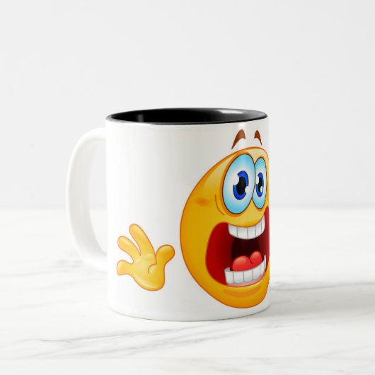 erschrockene emoji Tasse (Vorderseite Links)