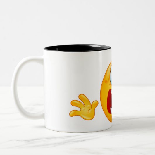erschrockene emoji Tasse (Links)