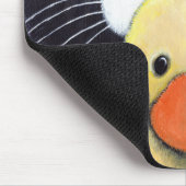 Erschrockene Smokings-Katze und knuddelige Mousepad (Ecke)