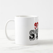 Erschrockene steife Kaffee-Tasse Kaffeetasse (Links)