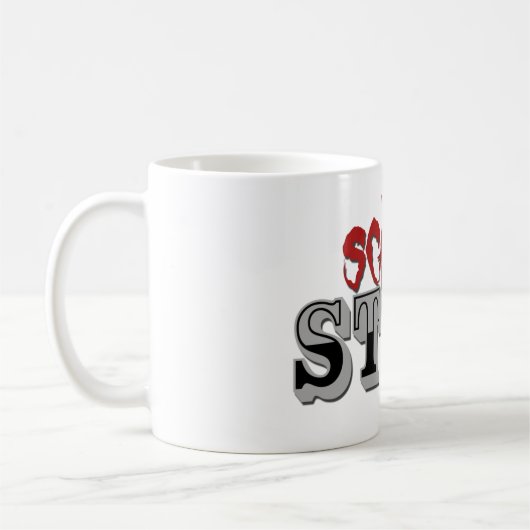 Erschrockene steife Kaffee-Tasse Kaffeetasse (Links)