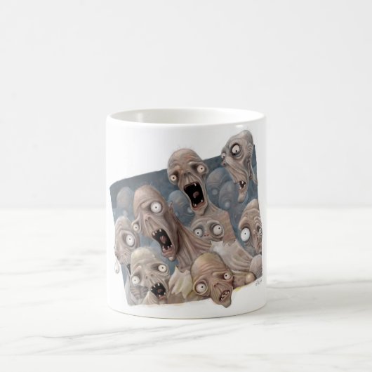 Erschrockene Zombies Kaffeetasse (Mittel)