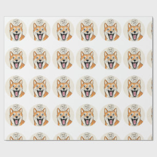 Erschrockenener Shiba Inu "OH MEIN GOTT" - Überras Geschenkpapier