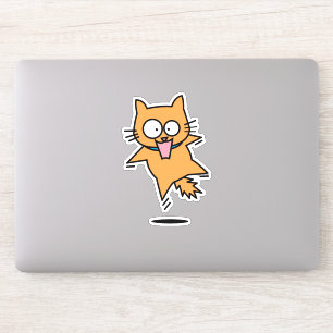 Erschrockener orange Sprung Katze Tabby Aufkleber
