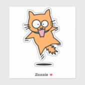 Erschrockener orange Sprung Katze Tabby Aufkleber (Blatt)