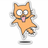 Erschrockener orange Sprung Katze Tabby Aufkleber (Vorderseite)