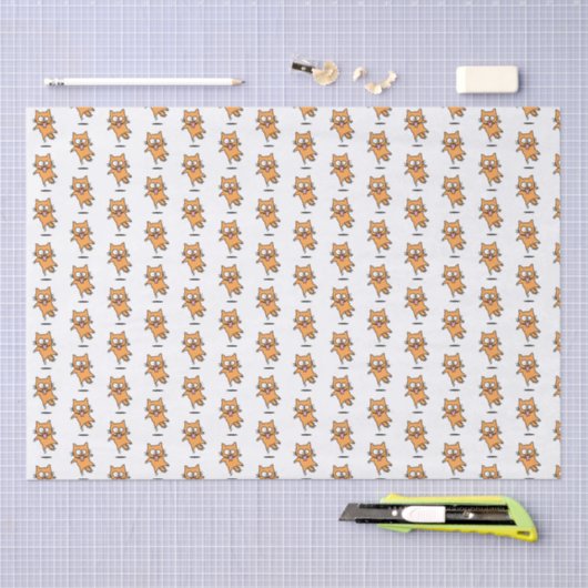 Erschrockener orange Sprung Katze Tabby Seidenpapier (Handwerk)