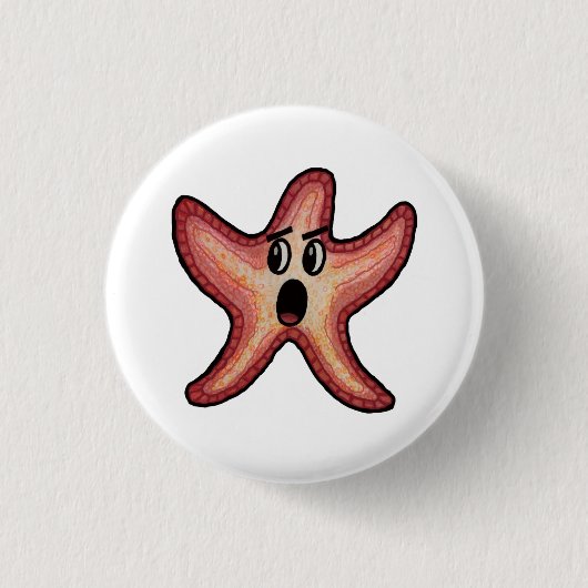 Erschrockener Seestern Button (Vorderseite)