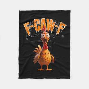Erschrockenes Hahn F-caw-f Halloween T-Shirt Fleecedecke