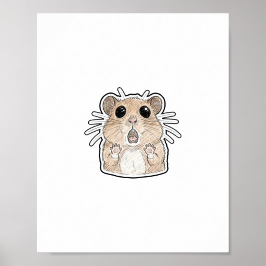 Erschrockenes Hamster Poster (Vorne)