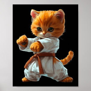 Erschrockenlicher Kampfsportkämpfer Karate-Boxer C Poster