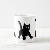 Erschüttert überraschte schwarze Katze lustig Kaffeetasse (Mittel)