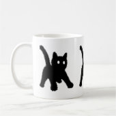 Erschüttert überraschte schwarze Katze lustig Kaffeetasse (Links)